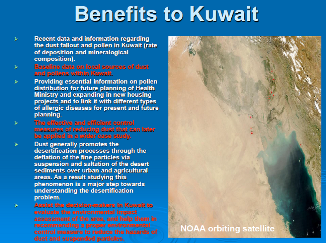 MONITORING AND ASSESSMENT OF DUST FALLOUT AND ASSOCIATED POLLENS WITHIN THE STATE OF KUWAIT21
