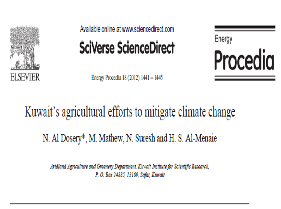 Kuwaits agricultural efforts to mitigate climate change